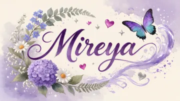 Mireya horizontal diseño 2 - Diseño elegante de hortensias en tonos lila y morados suaves, con volutas estilizadas y una mariposa mística que aporta un toque etéreo y mágico.