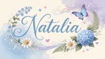 Natalia horizontal diseño 1 - Hortensias azules, flores pequeñas y acuarela suave con mariposas azules y brillo etéreo