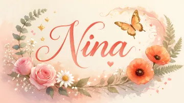 Nina horizontal diseño 3 - Elegante composición de rosas rosadas y amapolas naranjas con mariposas doradas brillantes sobre un fondo cálido, romántico y mágico.