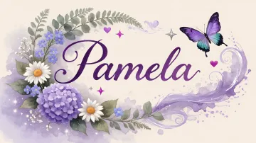 Pamela horizontal diseño 2 - Diseño elegante de hortensias en tonos lila y morados suaves, con volutas estilizadas y una mariposa mística que aporta un toque etéreo y mágico.