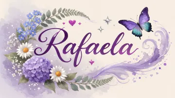 Rafaela horizontal diseño 2 - Diseño elegante de hortensias en tonos lila y morados suaves, con volutas estilizadas y una mariposa mística que aporta un toque etéreo y mágico.