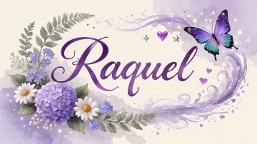 Raquel horizontal diseño 2 - Diseño elegante de hortensias en tonos lila y morados suaves, con volutas estilizadas y una mariposa mística que aporta un toque etéreo y mágico.