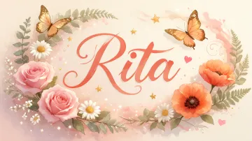 Rita horizontal diseño 3 - Elegante composición de rosas rosadas y amapolas naranjas con mariposas doradas brillantes sobre un fondo cálido, romántico y mágico.