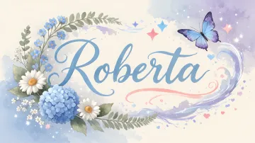 Roberta horizontal diseño 1 - Hortensias azules, flores pequeñas y acuarela suave con mariposas azules y brillo etéreo