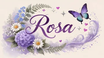 Rosa horizontal diseño 2 - Diseño elegante de hortensias en tonos lila y morados suaves, con volutas estilizadas y una mariposa mística que aporta un toque etéreo y mágico.