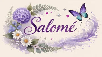 Salome horizontal diseño 2 - Diseño elegante de hortensias en tonos lila y morados suaves, con volutas estilizadas y una mariposa mística que aporta un toque etéreo y mágico.