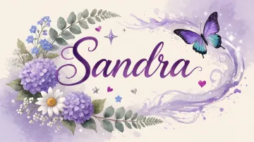 Sandra horizontal diseño 2 - Diseño elegante de hortensias en tonos lila y morados suaves, con volutas estilizadas y una mariposa mística que aporta un toque etéreo y mágico.