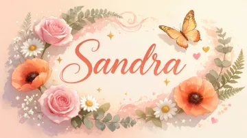 Sandra horizontal diseño 3 - Elegante composición de rosas rosadas y amapolas naranjas con mariposas doradas brillantes sobre un fondo cálido, romántico y mágico.