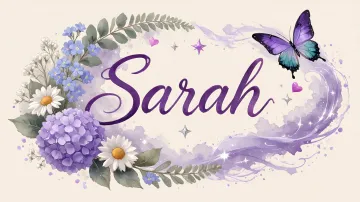 Sarah horizontal diseño 2 - Diseño elegante de hortensias en tonos lila y morados suaves, con volutas estilizadas y una mariposa mística que aporta un toque etéreo y mágico.
