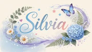 Silvia horizontal diseño 1 - Hortensias azules, flores pequeñas y acuarela suave con mariposas azules y brillo etéreo