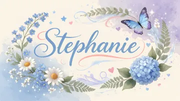 Stephanie horizontal diseño 1 - Hortensias azules, flores pequeñas y acuarela suave con mariposas azules y brillo etéreo