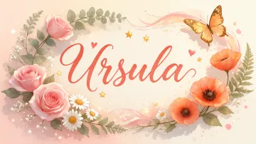 Ursula horizontal diseño 3 - Elegante composición de rosas rosadas y amapolas naranjas con mariposas doradas brillantes sobre un fondo cálido, romántico y mágico.