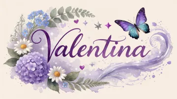 Valentina horizontal diseño 2 - Diseño elegante de hortensias en tonos lila y morados suaves, con volutas estilizadas y una mariposa mística que aporta un toque etéreo y mágico.