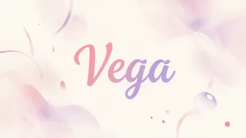 Vega horizontal diseño 7 - Diseño abstracto en acuarela sobre fondo crema, con manchas fluidas y etéreas en rosa pastel y lila, líneas curvas que aportan movimiento, pequeñas gotas salpicadas cayendo verticalmente y una burbuja translúcida en la parte superior izquierda. El nombre resalta al centro con una tipografía cursiva amplia y elegante en degradado rosa a morado.