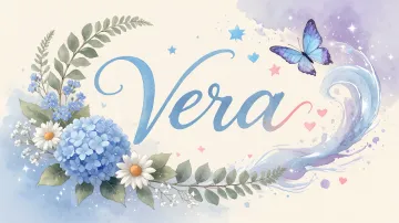Vera horizontal diseño 1 - Hortensias azules, flores pequeñas y acuarela suave con mariposas azules y brillo etéreo