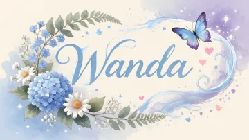 Wanda horizontal diseño 1 - Hortensias azules, flores pequeñas y acuarela suave con mariposas azules y brillo etéreo