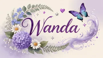 Wanda horizontal diseño 2 - Diseño elegante de hortensias en tonos lila y morados suaves, con volutas estilizadas y una mariposa mística que aporta un toque etéreo y mágico.