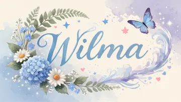 Wilma horizontal diseño 1 - Hortensias azules, flores pequeñas y acuarela suave con mariposas azules y brillo etéreo