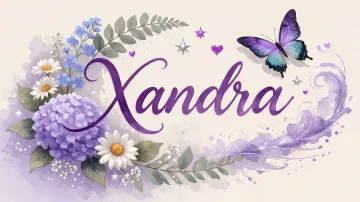 Xandra horizontal diseño 2 - Diseño elegante de hortensias en tonos lila y morados suaves, con volutas estilizadas y una mariposa mística que aporta un toque etéreo y mágico.