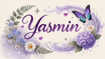 Yasmin horizontal diseño 2 - Diseño elegante de hortensias en tonos lila y morados suaves, con volutas estilizadas y una mariposa mística que aporta un toque etéreo y mágico.