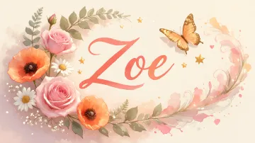 Zoe horizontal diseño 3 - Elegante composición de rosas rosadas y amapolas naranjas con mariposas doradas brillantes sobre un fondo cálido, romántico y mágico.