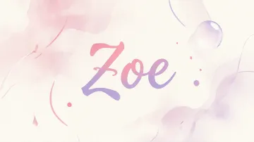 Zoe horizontal diseño 7 - Diseño abstracto en acuarela sobre fondo crema, con manchas fluidas y etéreas en rosa pastel y lila, líneas curvas que aportan movimiento, pequeñas gotas salpicadas cayendo verticalmente y una burbuja translúcida en la parte superior izquierda. El nombre resalta al centro con una tipografía cursiva amplia y elegante en degradado rosa a morado.
