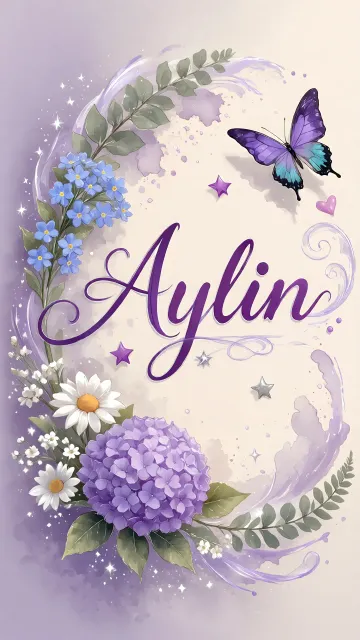 Aylin diseño 2 - Diseño elegante de hortensias en tonos lila y morados suaves, con volutas estilizadas y una mariposa mística que aporta un toque etéreo y mágico.