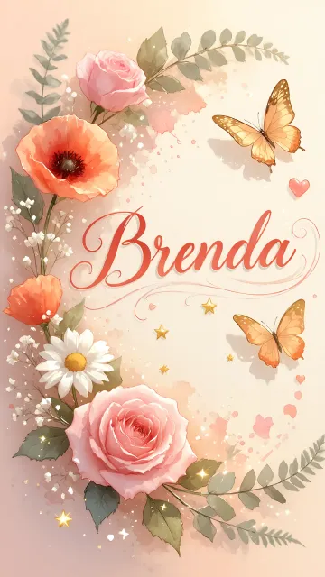 Brenda diseño 3 - Elegante composición de rosas rosadas y amapolas naranjas con mariposas doradas brillantes sobre un fondo cálido, romántico y mágico.