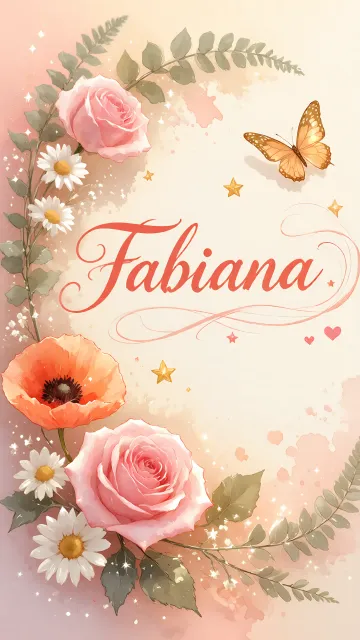 Fabiana diseño 3 - Elegante composición de rosas rosadas y amapolas naranjas con mariposas doradas brillantes sobre un fondo cálido, romántico y mágico.