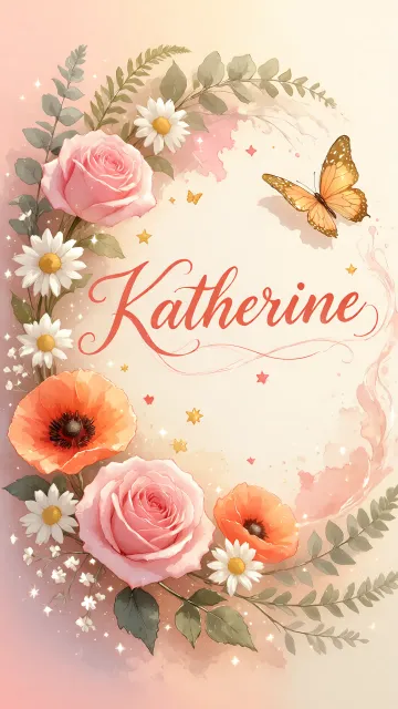 Katherine diseño 3 - Elegante composición de rosas rosadas y amapolas naranjas con mariposas doradas brillantes sobre un fondo cálido, romántico y mágico.