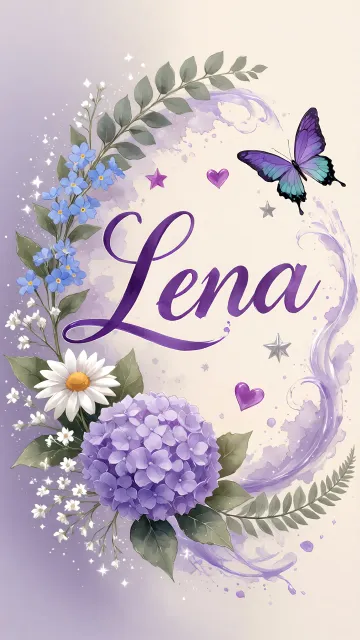 Lena diseño 2 - Diseño elegante de hortensias en tonos lila y morados suaves, con volutas estilizadas y una mariposa mística que aporta un toque etéreo y mágico.