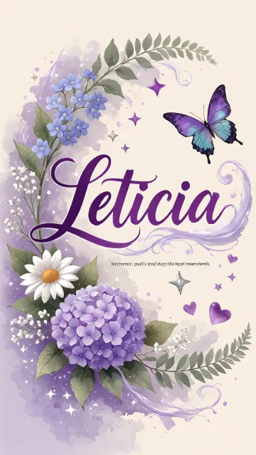 Leticia diseño 2 - Diseño elegante de hortensias en tonos lila y morados suaves, con volutas estilizadas y una mariposa mística que aporta un toque etéreo y mágico.