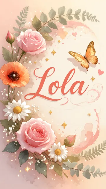 Lola diseño 3 - Elegante composición de rosas rosadas y amapolas naranjas con mariposas doradas brillantes sobre un fondo cálido, romántico y mágico.