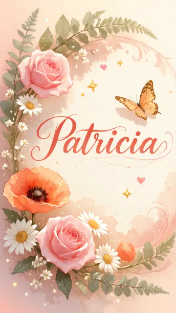 Patricia diseño 3 - Elegante composición de rosas rosadas y amapolas naranjas con mariposas doradas brillantes sobre un fondo cálido, romántico y mágico.