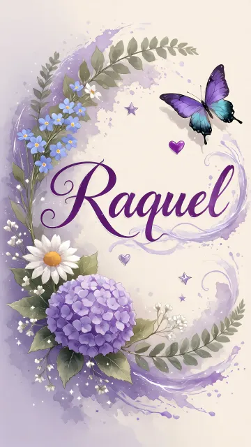 Raquel diseño 2 - Diseño elegante de hortensias en tonos lila y morados suaves, con volutas estilizadas y una mariposa mística que aporta un toque etéreo y mágico.