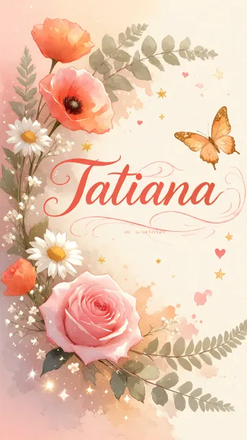 Tatiana diseño 3 - Elegante composición de rosas rosadas y amapolas naranjas con mariposas doradas brillantes sobre un fondo cálido, romántico y mágico.