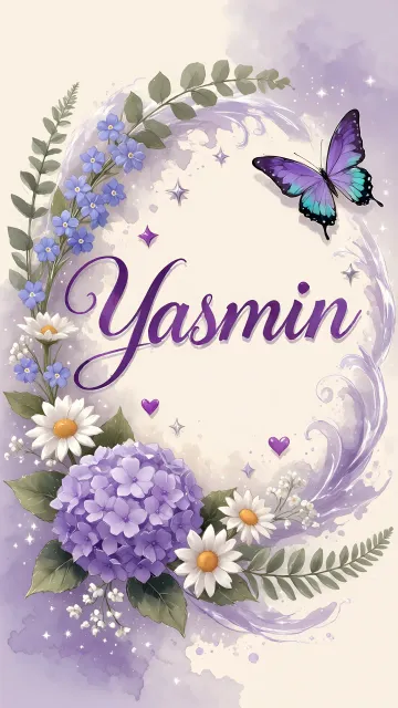 Yasmin diseño 2 - Diseño elegante de hortensias en tonos lila y morados suaves, con volutas estilizadas y una mariposa mística que aporta un toque etéreo y mágico.