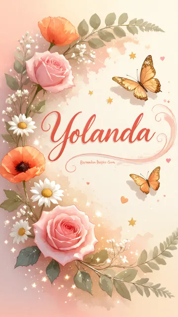 Yolanda diseño 3 - Elegante composición de rosas rosadas y amapolas naranjas con mariposas doradas brillantes sobre un fondo cálido, romántico y mágico.
