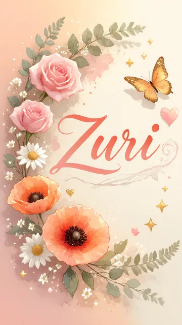 Zuri diseño 3 - Elegante composición de rosas rosadas y amapolas naranjas con mariposas doradas brillantes sobre un fondo cálido, romántico y mágico.